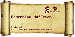 Rosenblum Márton névjegykártya